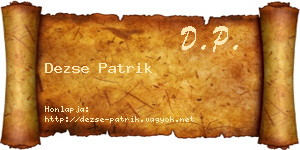 Dezse Patrik névjegykártya